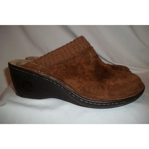 UGG Australia Brown Suede & Textile Clogs Mules Wedge Shoes 8 - Picture 7 of 12